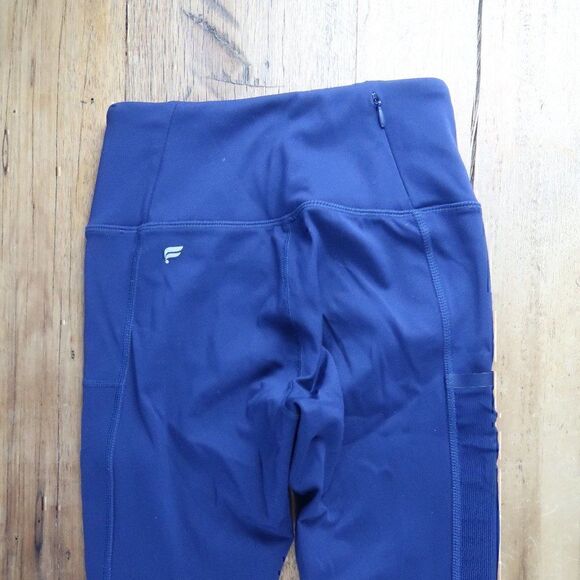 FABLETICS MOTION 365 NAVY BLUE LEGGINGS WITH YELLOW CONTRASTING ZIPPERS SIZE XS - Picture 7 of 11